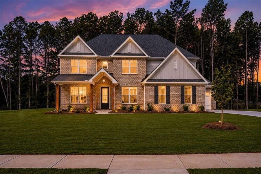 Front exterior of a new home in Patillo Manor, Stockbridge, GA, highlighting curb appeal (Image 17). Front exterior of a new home in Patillo Manor, Stockbridge, GA, highlighting curb appeal (Image 17).