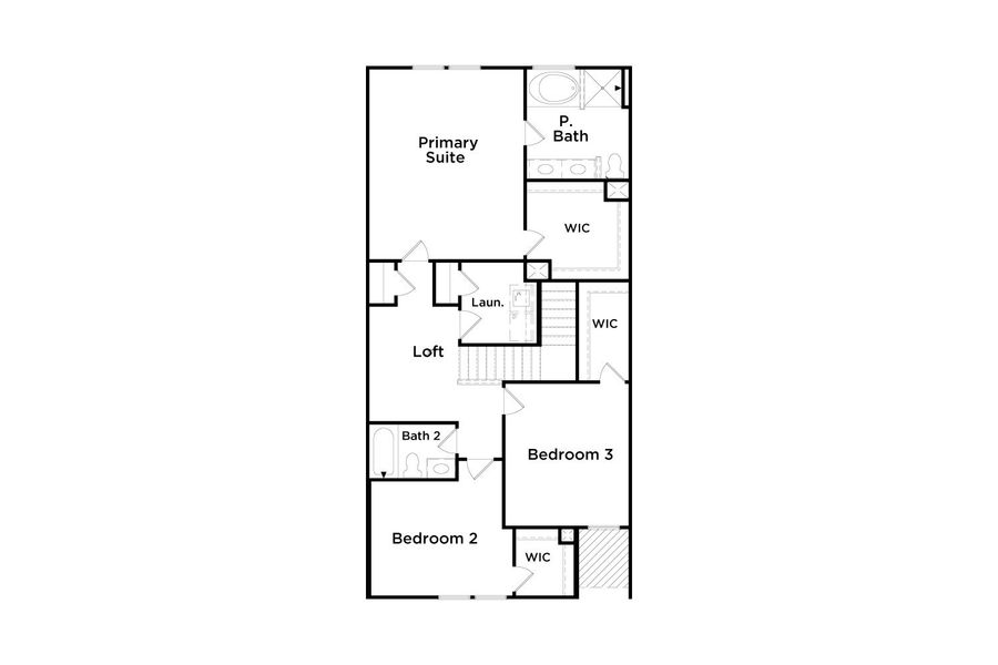 2D floor plan layout for the Austin - Alternate by DRB Homes in Diamante, Stockbridge, GA (Image 4). 2D floor plan layout for the Austin - Alternate by DRB Homes in Diamante, Stockbridge, GA (Image 4).
