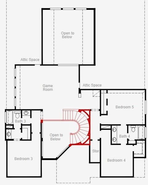 2D floor plan layout of this home in The Meadows at Imperial Oaks 60', Conroe, TX (Image 3). 2D floor plan layout of this home in The Meadows at Imperial Oaks 60', Conroe, TX (Image 3).