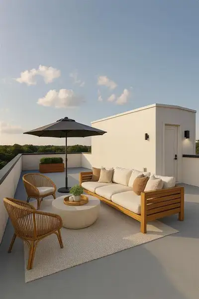 View of patio / terrace with an outdoor hangout area View of patio / terrace with an outdoor hangout area