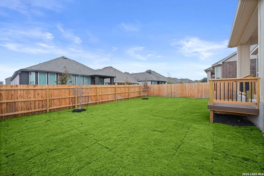 Exterior details and patio area of a home in Davis Ranch, San Antonio (Image 21).