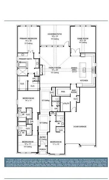 2D floor plan layout of this home in Walsh Ranch 60', Fort Worth, TX (Image 2). 2D floor plan layout of this home in Walsh Ranch 60', Fort Worth, TX (Image 2).