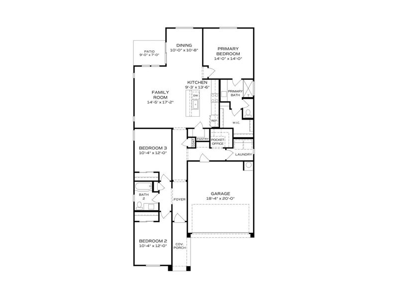 2D floor plan layout for the The Newport A by Davidson Homes LLC in South Ranch Destination Collection, Prescott, AZ (Image 5).