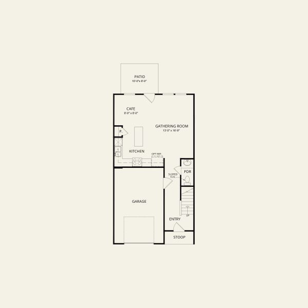 2D floor plan layout for the Adison by Pulte Homes in Mallard Park, Charlotte, NC (Image 3).