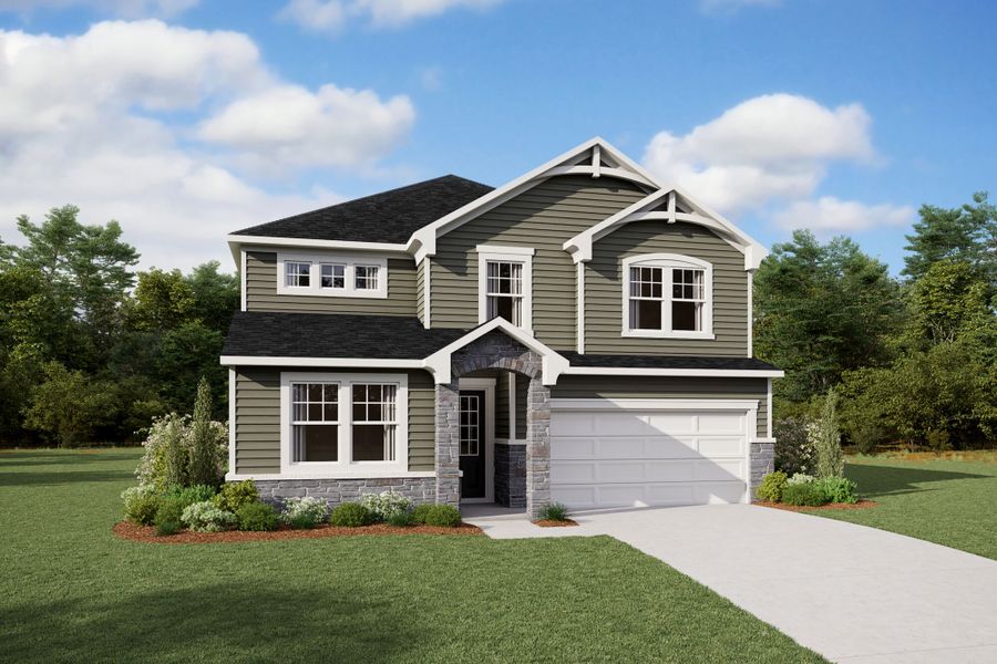 Representative exterior photo of a completed home built from the Sequoia by Mattamy Homes in Madison Park, Lillington, NC (Image 16).