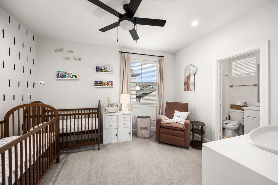 Furnished interior view inside a new home in The Corner At Buffalo Pointe, Houston (Image 18).