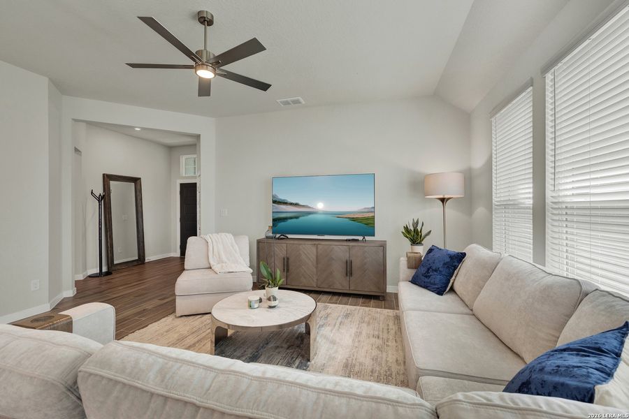 Furnished interior view inside a new home in August Fields, New Braunfels (Image 13).