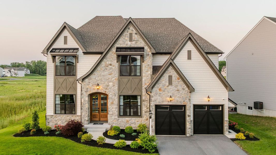 Representative exterior photo of a completed home built from the Devonshire by Keystone Custom Homes in McLean South Shore, Belmont, NC (Image 31).