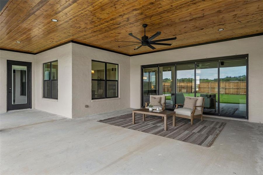 Exterior details and patio area of a home in , Woodway (Image 4).