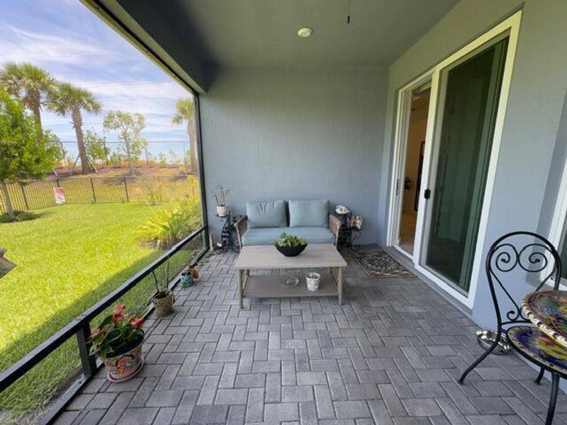 Exterior details and patio area of a home in Tradition - Kenley, Port St. Lucie (Image 2). Exterior details and patio area of a home in Tradition - Kenley, Port St. Lucie (Image 2).