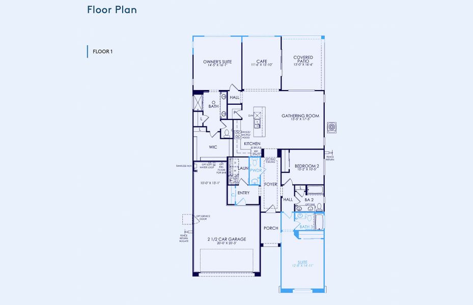 2D floor plan layout of this home in Vistoso Canyon Estates, Oro Valley, AZ (Image 5).