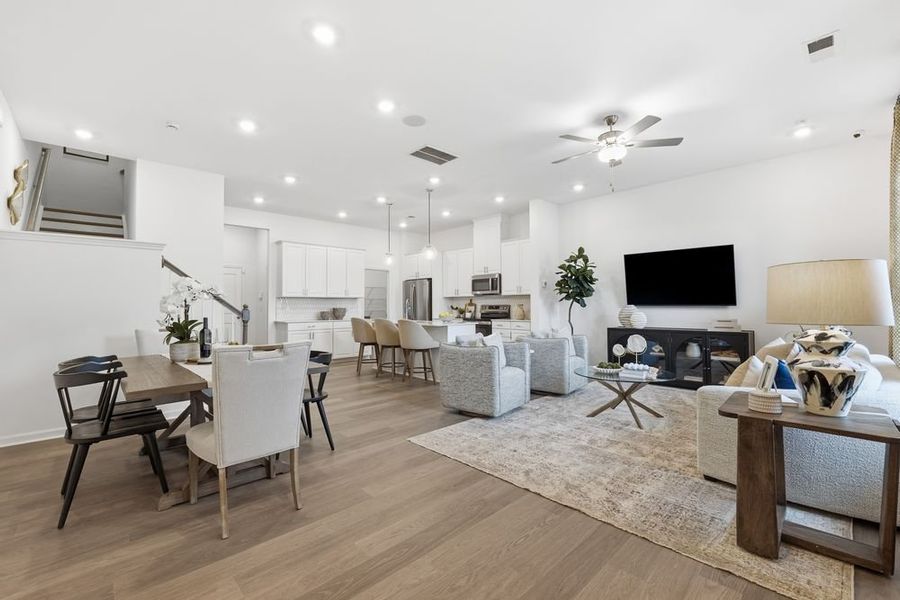 Furnished interior view inside a new home in Indian Trail Townhomes, Indian Trail (Image 15). Furnished interior view inside a new home in Indian Trail Townhomes, Indian Trail (Image 15).
