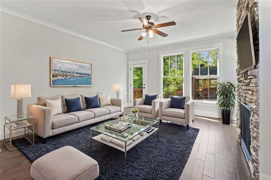 Furnished interior view inside a new home in , Atlanta (Image 11). Furnished interior view inside a new home in , Atlanta (Image 11).