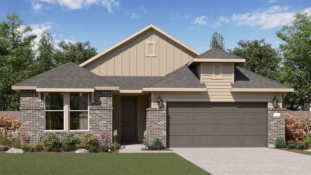 Representative exterior photo of a completed home built from the Wyatt by Risewell Homes in The Canopies, Splendora, TX (Image 8).