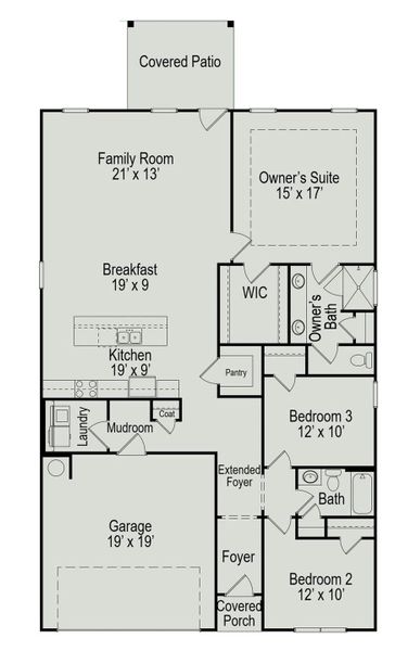 2D floor plan layout of this home in Enclave at Willis 50's, Willis, TX (Image 2).