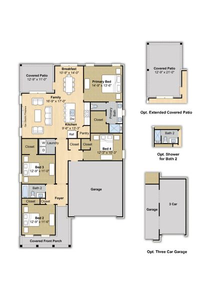 2D floor plan layout for the Taylor by Grant & Co in Amherst, Cordova, TN (Image 3).