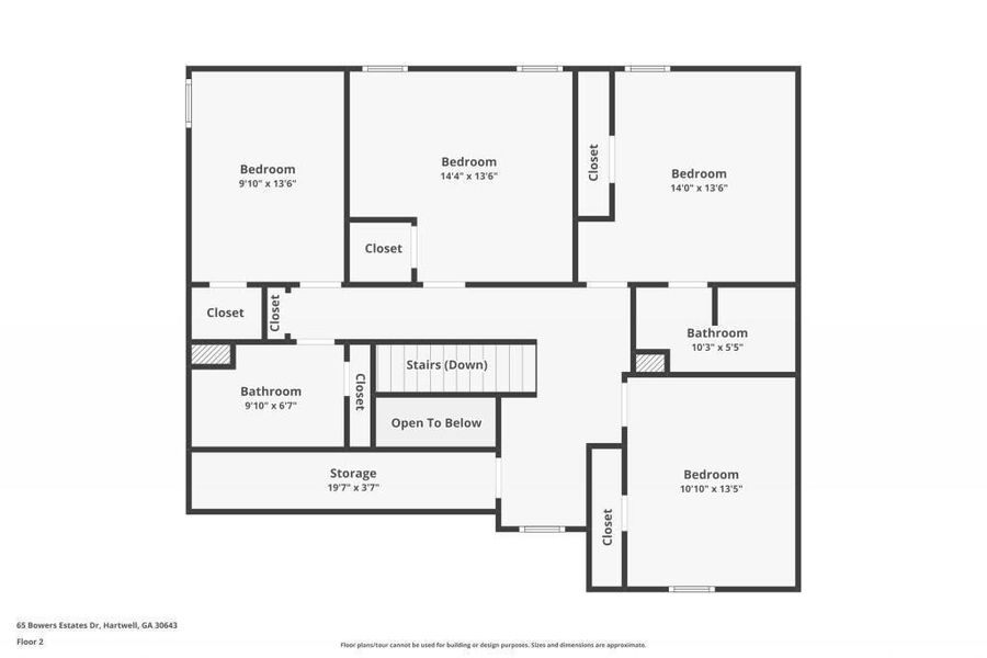 2D floor plan layout of this home in , Hartwell, GA (Image 5).