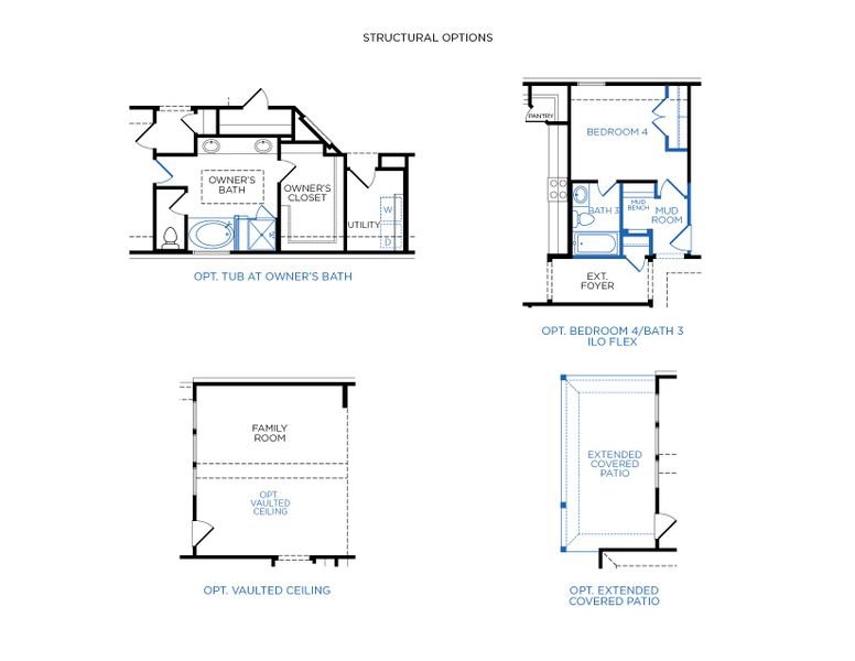 2D floor plan layout of this home in River Ranch 55', Dayton, TX (Image 3).