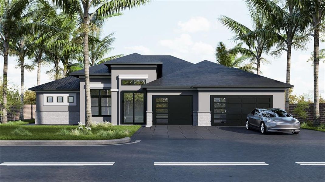 Front exterior of a new home in , Cape Coral, FL, highlighting curb appeal (Image 2). Front exterior of a new home in , Cape Coral, FL, highlighting curb appeal (Image 2).