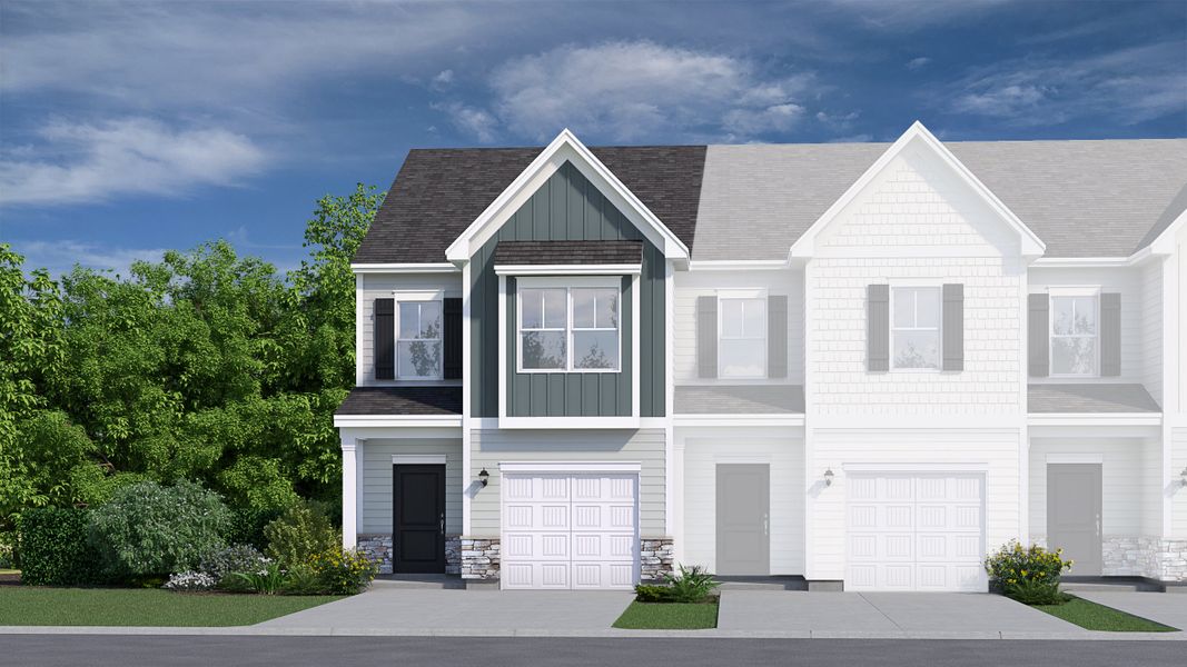 Front exterior of a new home in Cottage Corners, Taylors, SC, highlighting curb appeal (Image 2).
