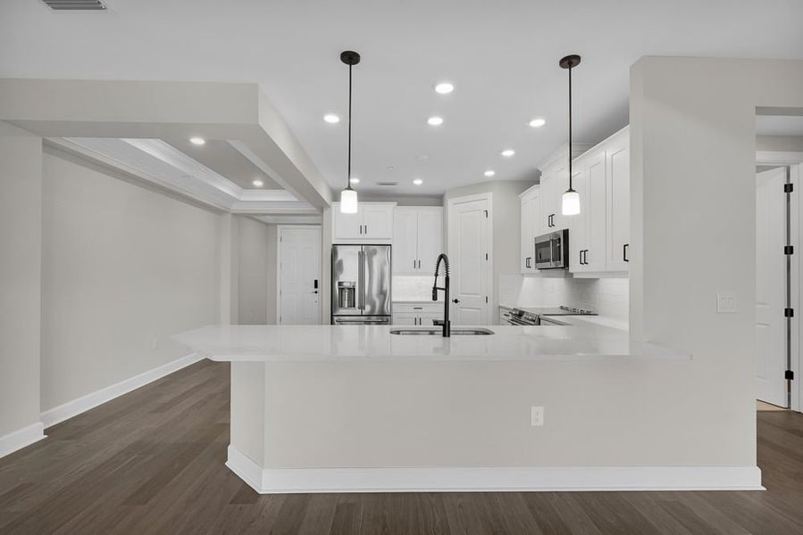 Furnished interior view inside a new home in Esplanade by the Islands Coach Homes, Naples (Image 9). Furnished interior view inside a new home in Esplanade by the Islands Coach Homes, Naples (Image 9).