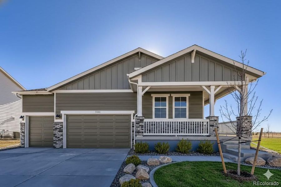 Newport Elevation B Front Yard - Virtually staged photo Newport Elevation B Front Yard - Virtually staged photo