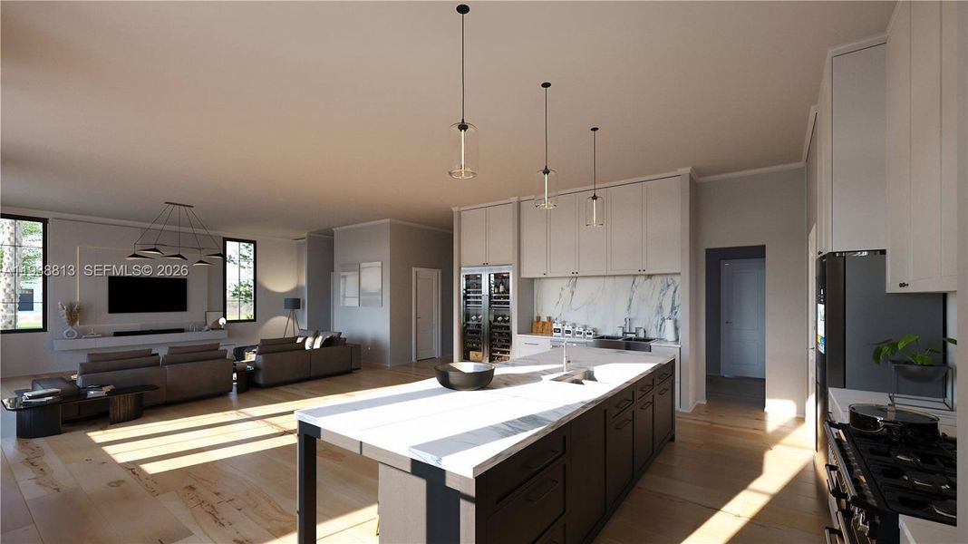 Furnished interior view inside a new home in , Coral Gables (Image 6). Furnished interior view inside a new home in , Coral Gables (Image 6).