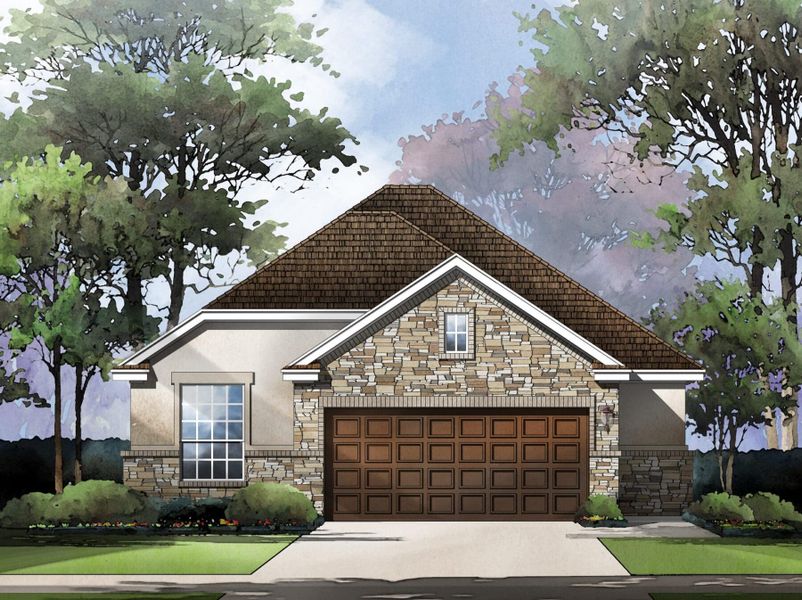 Belmont Floor Plan in Willis Ranch, San Antonio Elevation D Belmont Floor Plan in Willis Ranch, San Antonio Elevation D