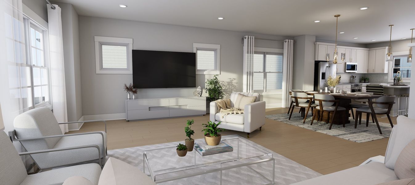 Representative furnished interior of a home built from the Atlas End Unit by Baker Residential in Atwater Station - Midtown Collection, Fuquay Varina (Image 9).