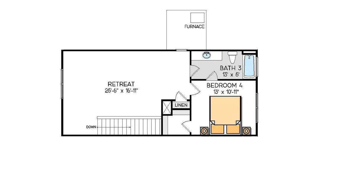 2D floor plan layout of this home in Wildbrook, Denver, NC (Image 3).
