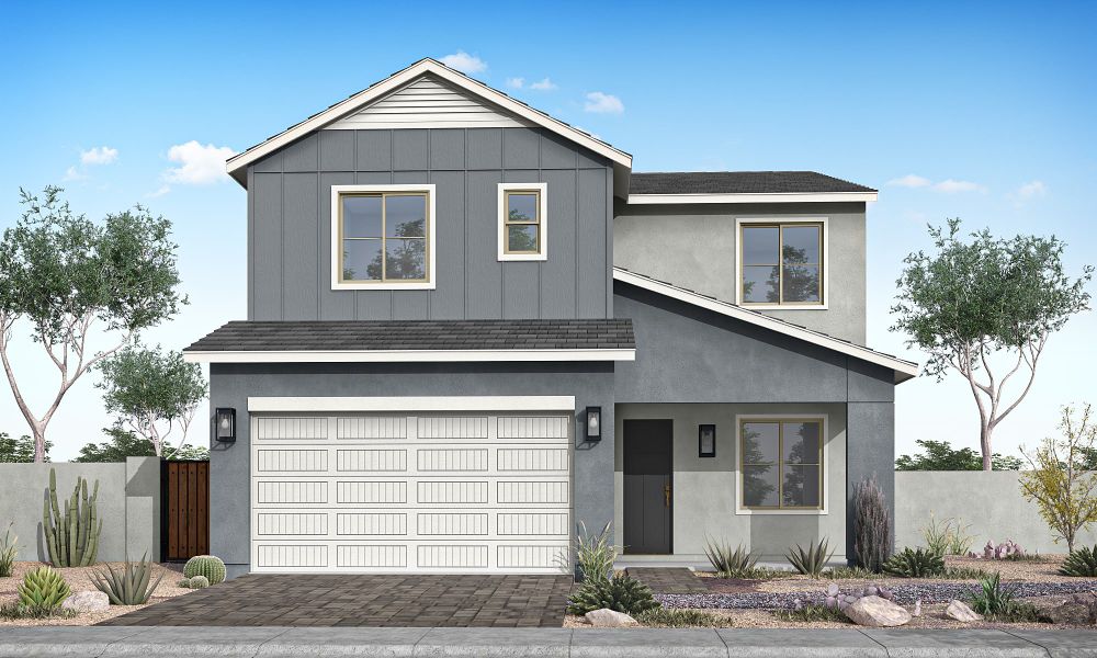Representative exterior photo of a completed home built from the Sierra Plan 3509 by Tri Pointe Homes in Soleo, San Tan Valley, AZ (Image 19). Representative exterior photo of a completed home built from the Sierra Plan 3509 by Tri Pointe Homes in Soleo, San Tan Valley, AZ (Image 19).