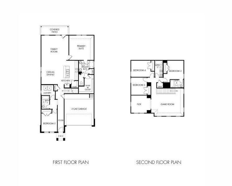 2D floor plan layout of this home in Landing Meadows - Premier Series, New Caney, TX (Image 2).