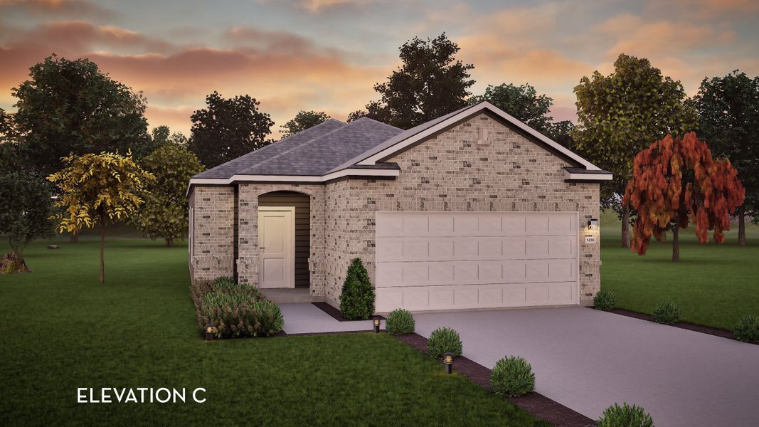 Representative exterior photo of a completed home built from the Pine II by CastleRock Communities in Garden Grove, San Antonio, TX (Image 2).