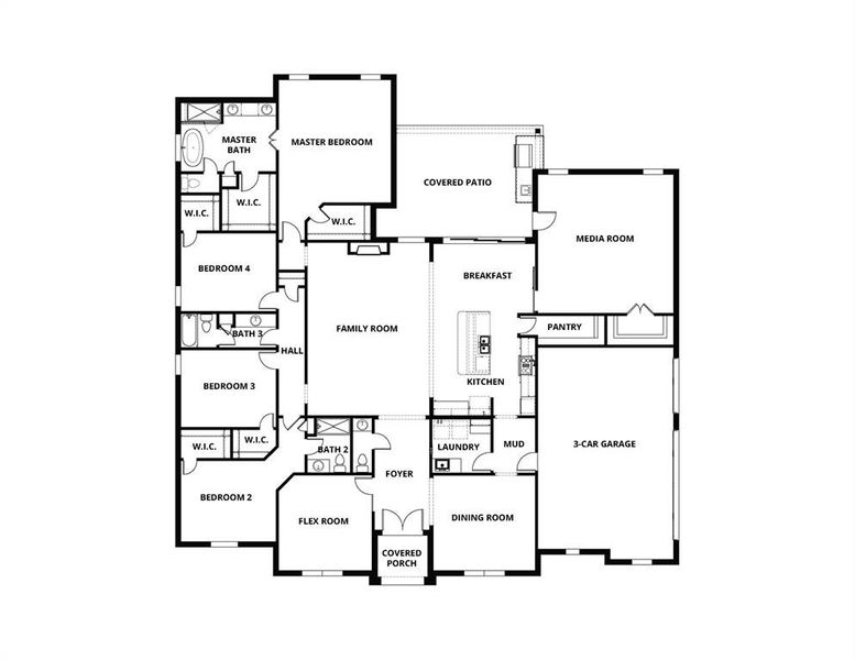 2D floor plan layout of this home in The Woodlands, Krugerville, TX (Image 2). 2D floor plan layout of this home in The Woodlands, Krugerville, TX (Image 2).