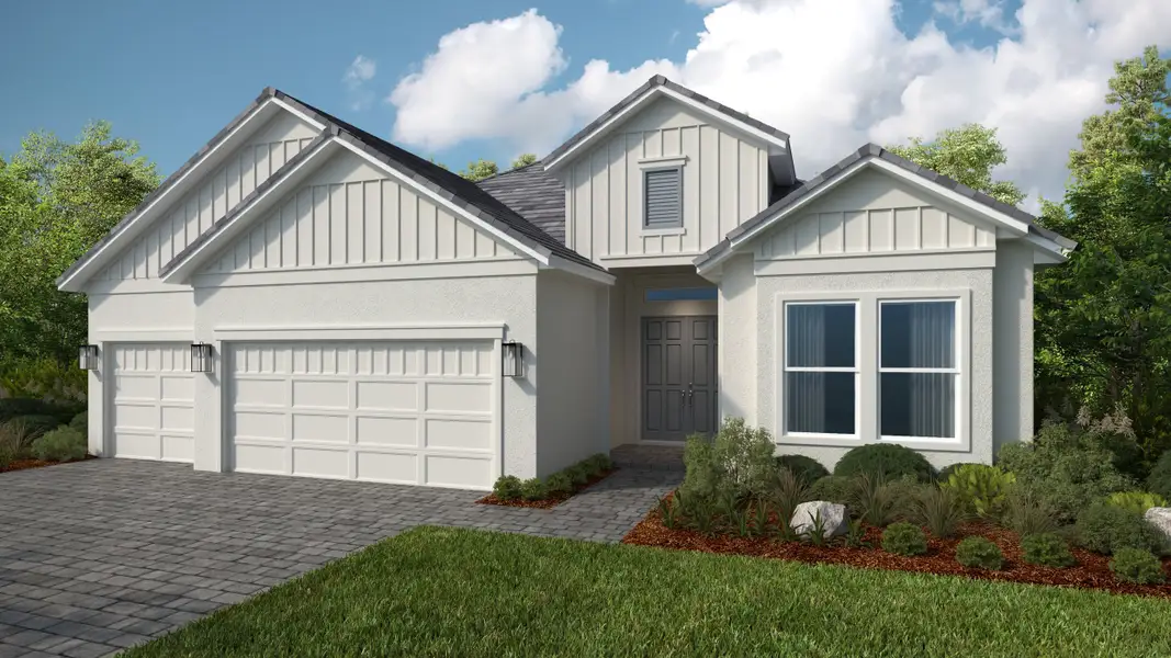 Representative exterior photo of a completed home built from the Palermo by Taylor Morrison in Esplanade at Azario Lakewood Ranch, Lakewood Ranch, FL (Image 2). Representative exterior photo of a completed home built from the Palermo by Taylor Morrison in Esplanade at Azario Lakewood Ranch, Lakewood Ranch, FL (Image 2).