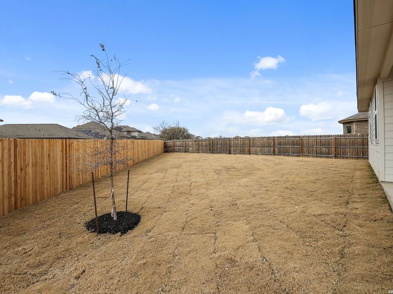 Exterior details and patio area of a home in Horizon Pointe, Converse (Image 25).