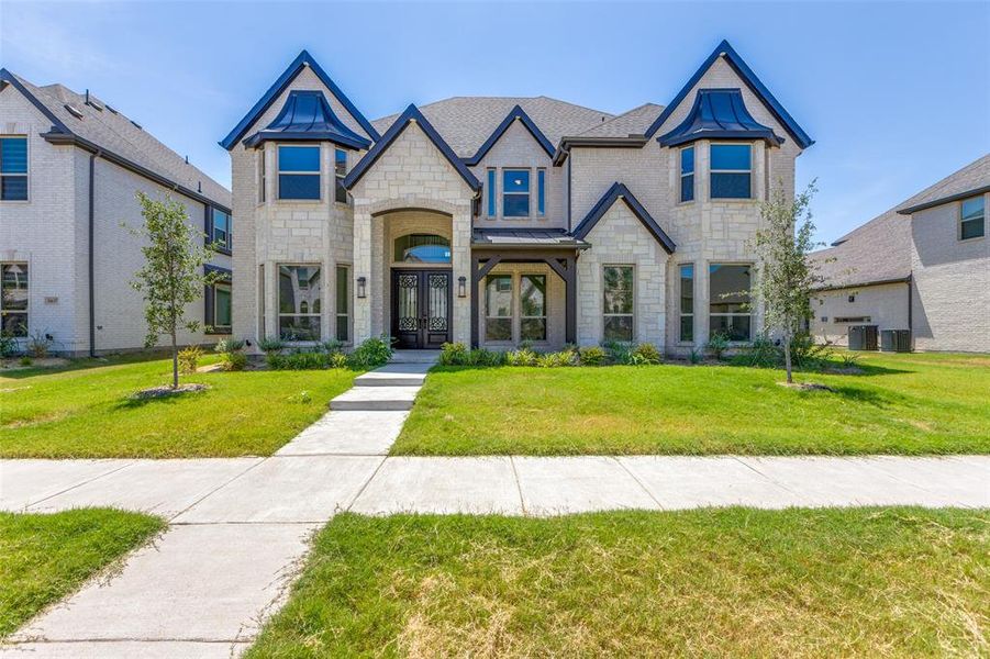 Custom elevation and extended porch.