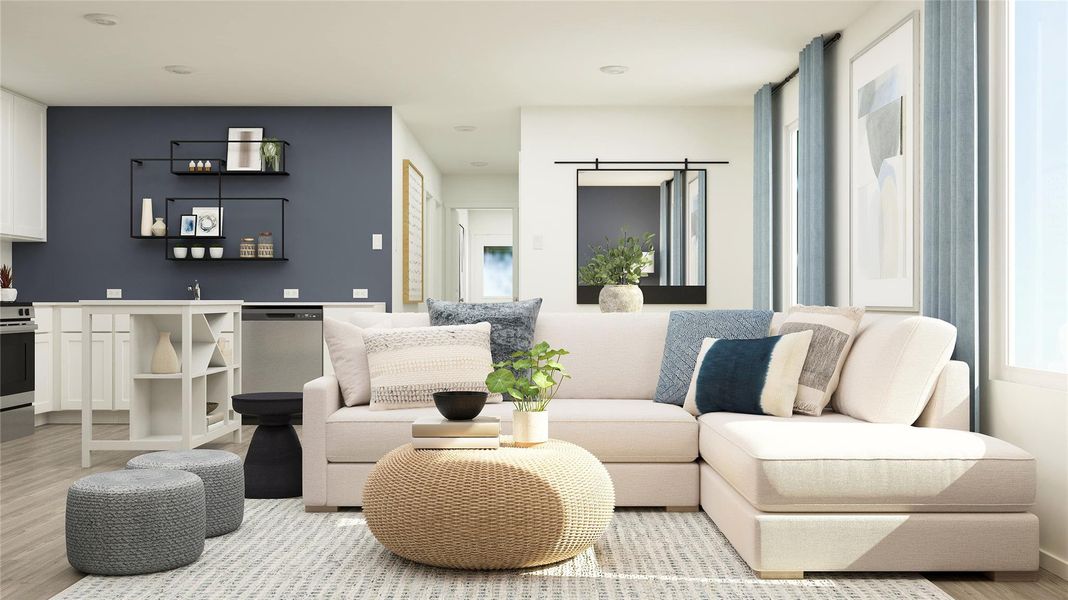 Furnished interior view inside a new home in Santa Fe Village, Cleveland (Image 3). Furnished interior view inside a new home in Santa Fe Village, Cleveland (Image 3).