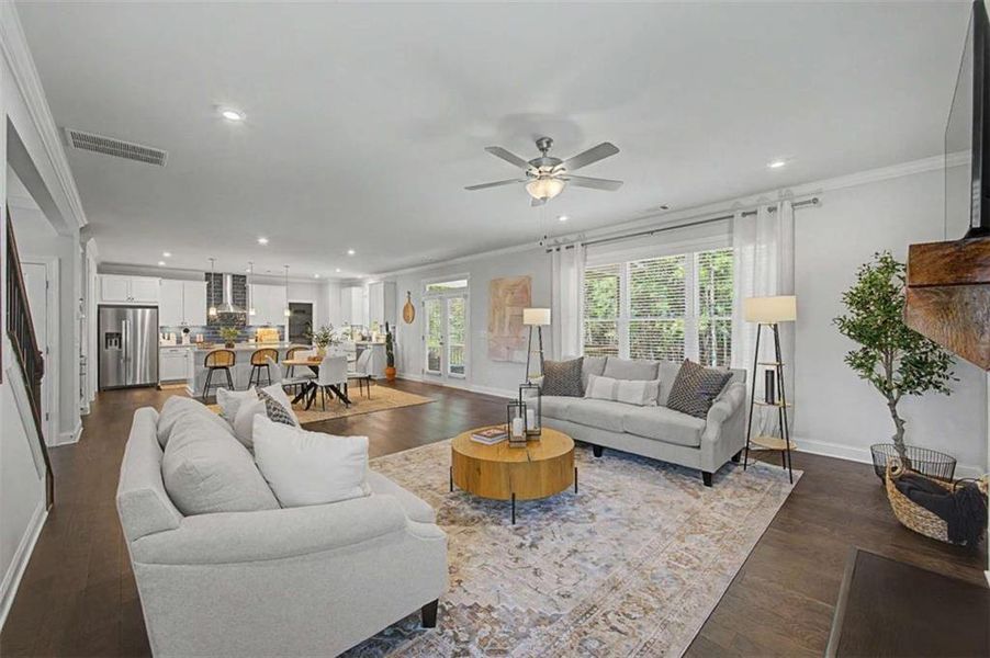 Furnished interior view inside a new home in The Estates at Hurricane Pointe, Douglasville (Image 14).