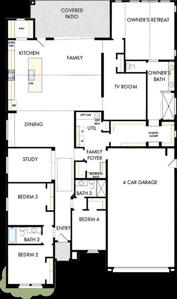 2D floor plan layout of this home in Meridian at Northpointe at Vistancia, Peoria, AZ (Image 2). 2D floor plan layout of this home in Meridian at Northpointe at Vistancia, Peoria, AZ (Image 2).
