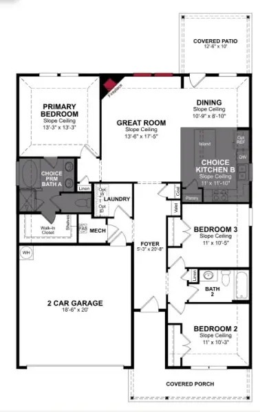 2D floor plan layout of this home in Stark Farms, Denton, TX (Image 4).