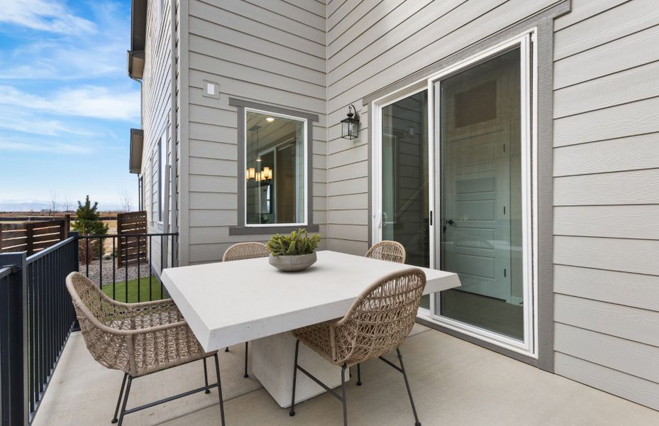 Representative exterior details of a home built from the Rowen by Pulte Homes in Barefoot Village, Longmont (Image 3).
