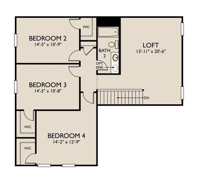 2D floor plan layout of this home in Willow Springs, Buda, TX (Image 3).