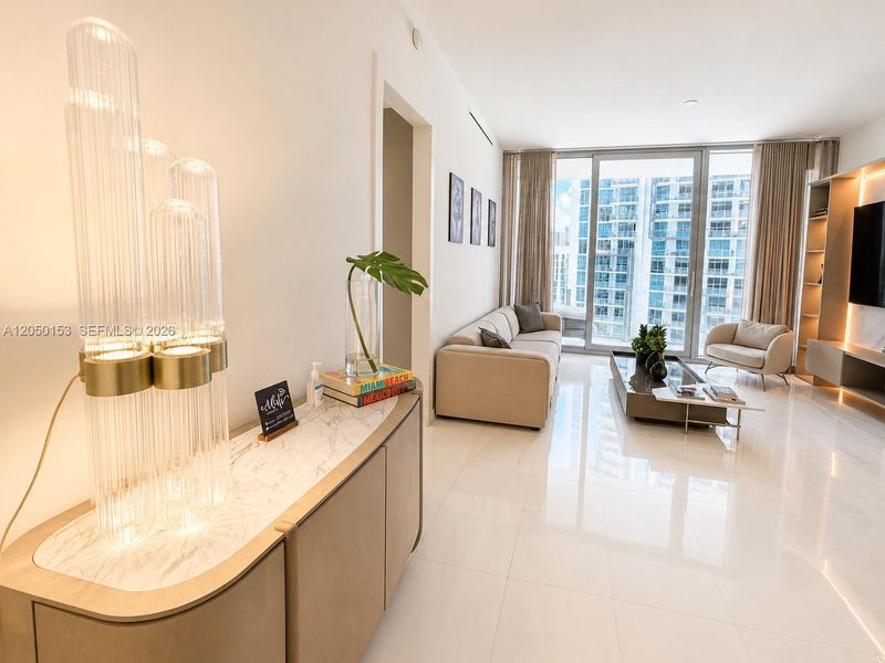 Furnished interior view inside a new home in , Miami (Image 17). Furnished interior view inside a new home in , Miami (Image 17).