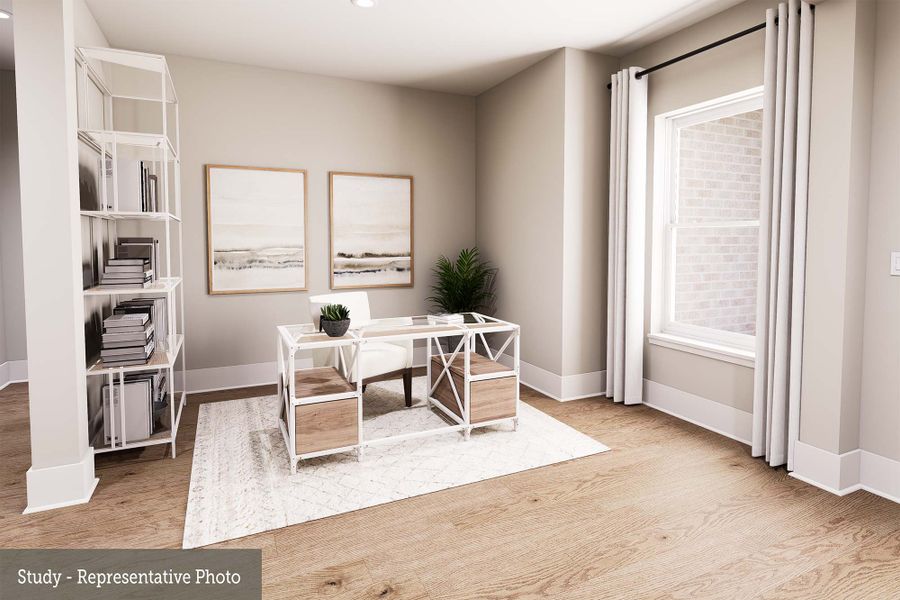 Representative furnished interior of a home built from the The Boulder by David Weekley Homes in The Woodlands Hills 70’, Willis (Image 5).