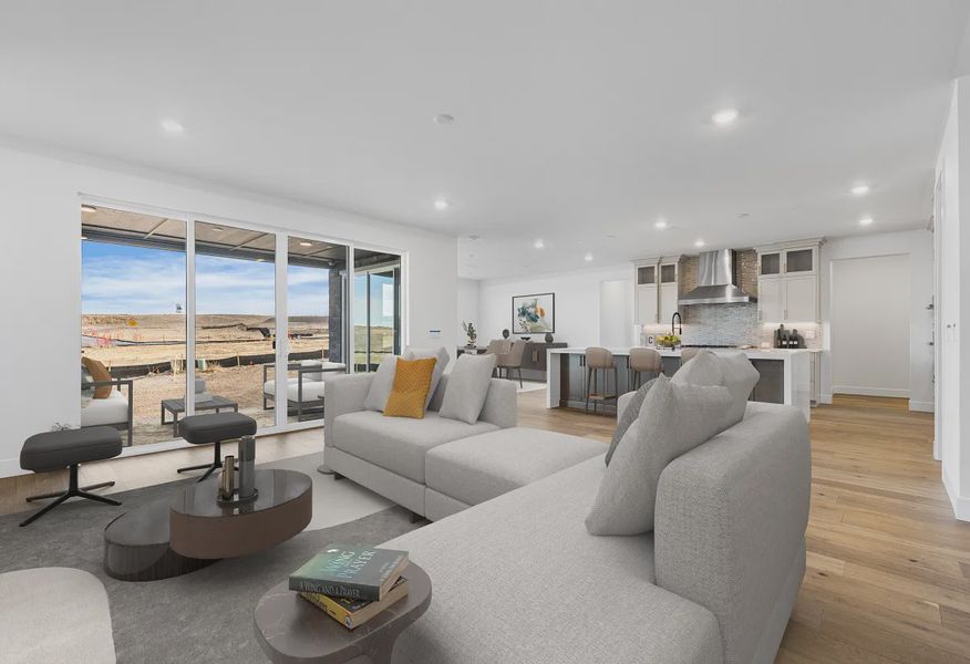 Homesite 3707 Great Room, Kitchen + Dining - Virtually Staged - 3 of 15