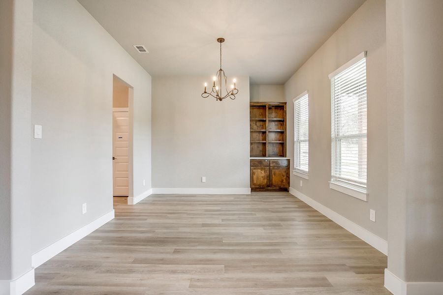 Representative unfurnished interior of a home built from the Ashwood Court House by Trinity Classic Homes in Zion Trails, Poolville (Image 6). Representative unfurnished interior of a home built from the Ashwood Court House by Trinity Classic Homes in Zion Trails, Poolville (Image 6).