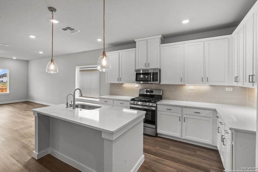 Furnished interior view inside a new home in August Fields, New Braunfels (Image 8).