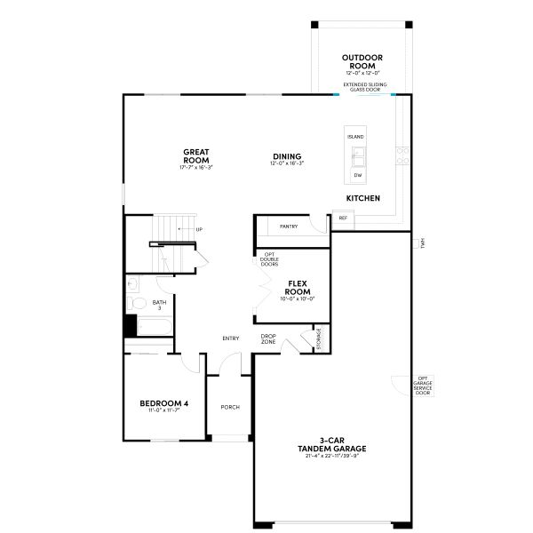2D floor plan layout for the Ponderosa Phase 5a by Brookfield Residential in Highland Ridge at Alamar, Avondale, AZ (Image 18). 2D floor plan layout for the Ponderosa Phase 5a by Brookfield Residential in Highland Ridge at Alamar, Avondale, AZ (Image 18).