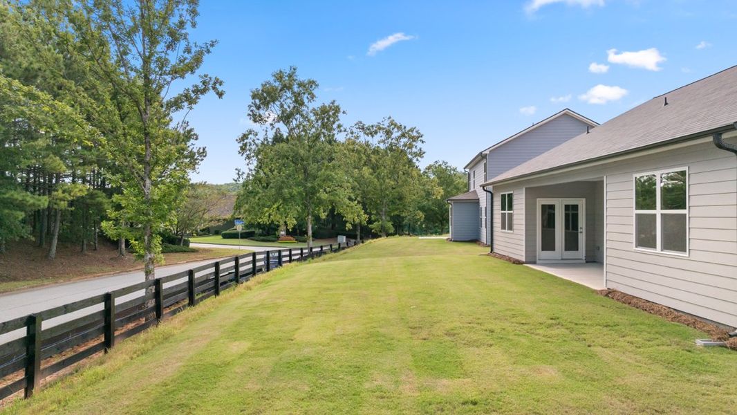 Representative exterior details of a home built from the Denton by D.R. Horton in Fairway 17 at Mirror Lake, Villa Rica (Image 24). Representative exterior details of a home built from the Denton by D.R. Horton in Fairway 17 at Mirror Lake, Villa Rica (Image 24).